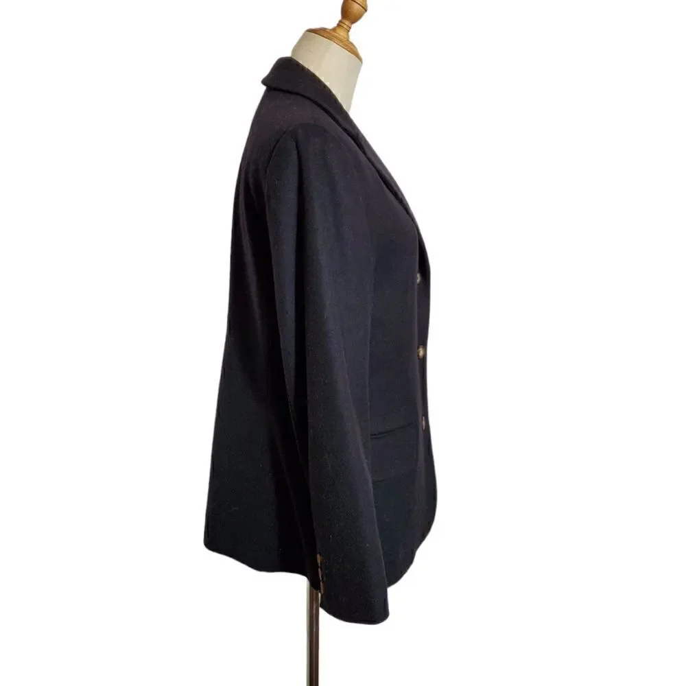 L.L. Bean Black Cashmere Blend Blazer Jacket - Picture 3 of 8